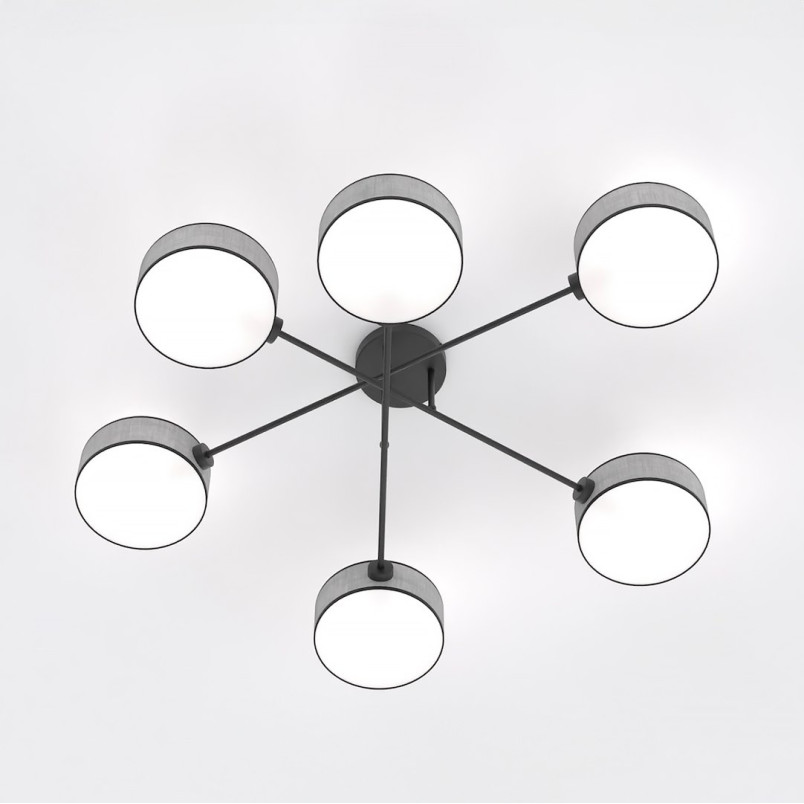 Lampa sufitowa Maga szara | 6 punktów | Emibig
