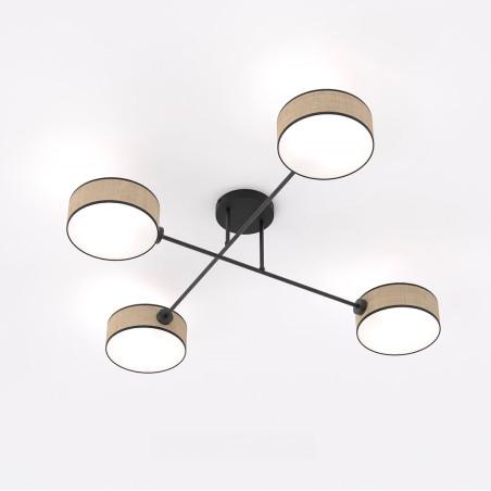 Lampa sufitowa rattanowa Emibig Maga | 4 punkty, 96cm