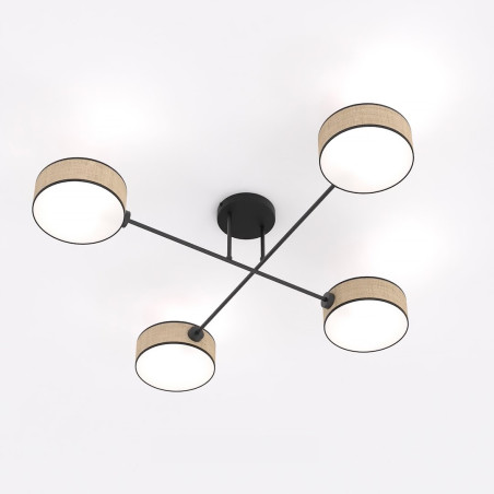 Lampa sufitowa rattanowa Emibig Maga | 4 punkty, 96cm