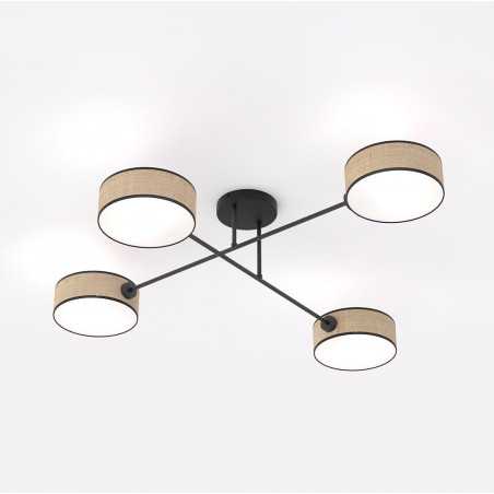 Lampa sufitowa rattanowa Emibig Maga | 4 punkty, 96cm