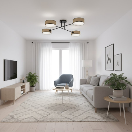 Lampa sufitowa rattanowa Emibig Maga | 4 punkty, 96cm