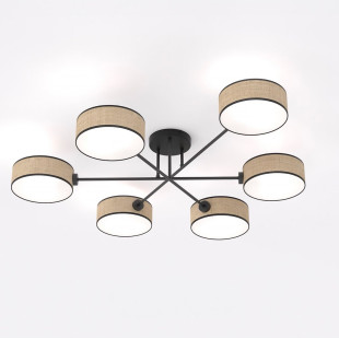 Lampa sufitowa Maga rattan Emibig | 6 punktów, 105cm