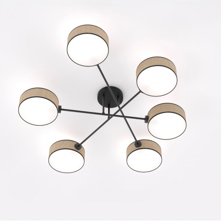 Lampa sufitowa Maga rattan Emibig | 6 punktów, 105cm