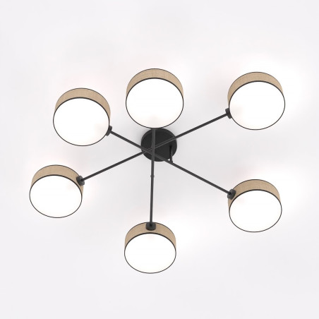 Lampa sufitowa Maga rattan Emibig | 6 punktów, 105cm