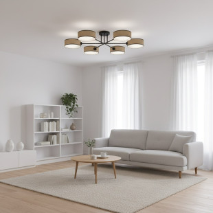 Lampa sufitowa Maga rattan Emibig | 6 punktów, 105cm