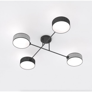 Lampa sufitowa Maga | 4 punkty, szaro-czarna | Emibig