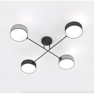 Lampa sufitowa Maga | 4 punkty, szaro-czarna | Emibig