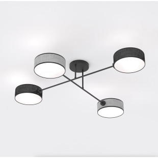 Lampa sufitowa Maga | 4 punkty, szaro-czarna | Emibig