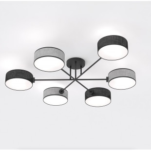 Lampa sufitowa Maga - 6 punktów, szaro-czarna | Emibig