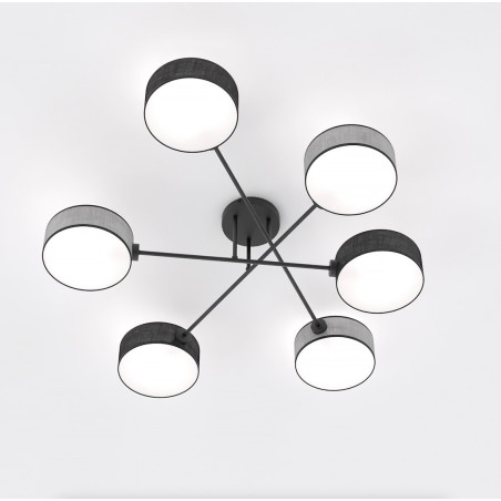 Lampa sufitowa Maga - 6 punktów, szaro-czarna | Emibig