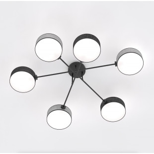 Lampa sufitowa Maga - 6 punktów, szaro-czarna | Emibig