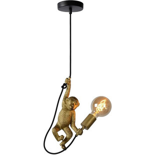 Lampa wisząca Chimp mosiężna Lucide | Art Deco, E27