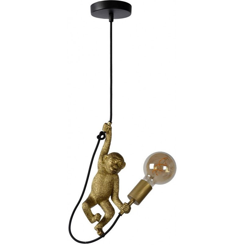 Lampa wisząca Chimp mosiężna Lucide | Art Deco, E27