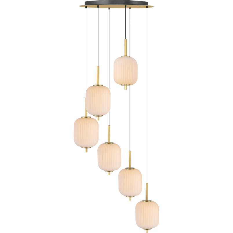 Lampa wisząca ZumaLine Akari | Szklana, 6 punktów, LED, złota