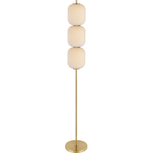 Lampa podłogowa ZumaLine Akari: Szkło, LED, Złoty