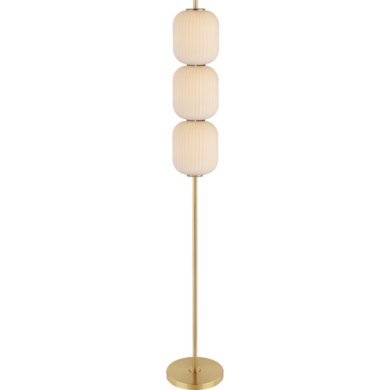 Lampa podłogowa ZumaLine Akari: Szkło, LED, Złoty