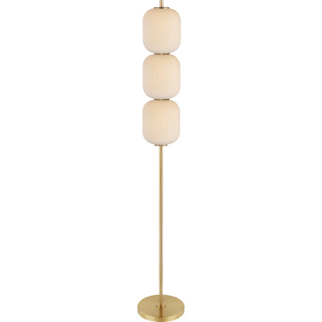 Lampa podłogowa ZumaLine Akari: Szkło, LED, Złoty