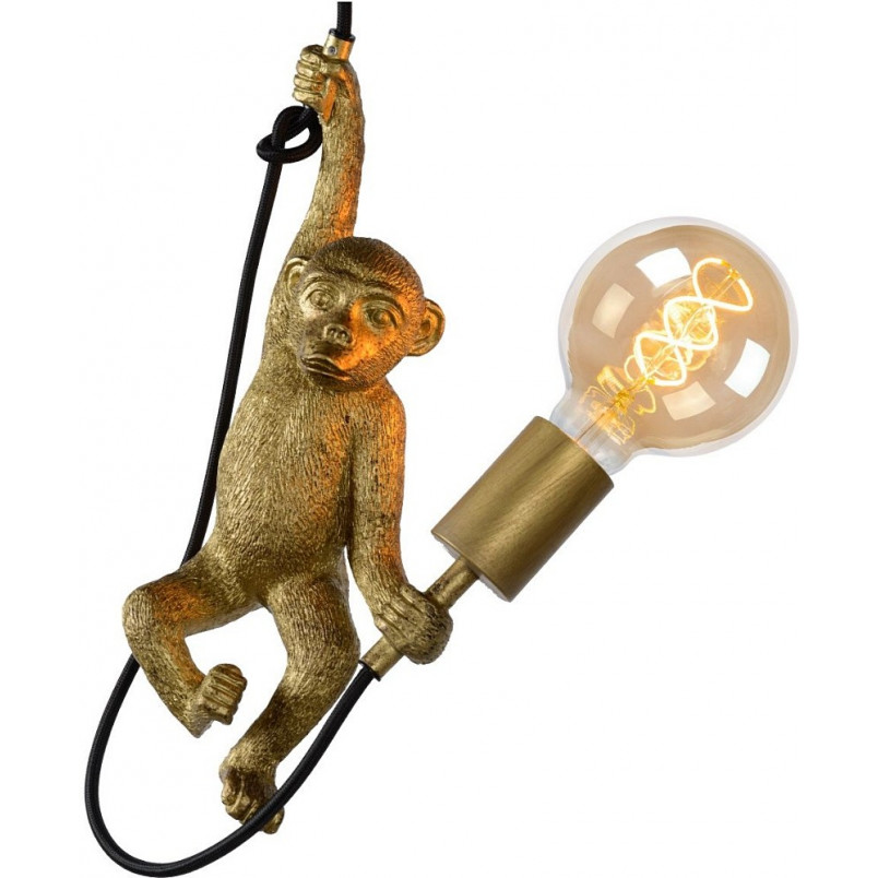 Lampa wisząca Chimp mosiężna Lucide | Art Deco, E27