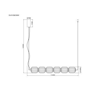 Lampa wisząca ZumaLine Akari: Szklana, podłużna, LED, 114cm