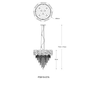 Lampa wisząca kryształowa Astra ZumaLine | 52cm | Styl glamour