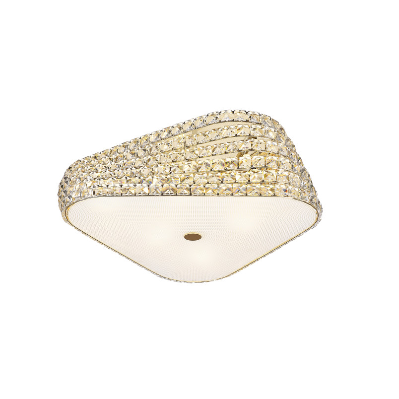 Plafon Babylon ZumaLine: Kryształowy Glamour, 55cm, Złoty