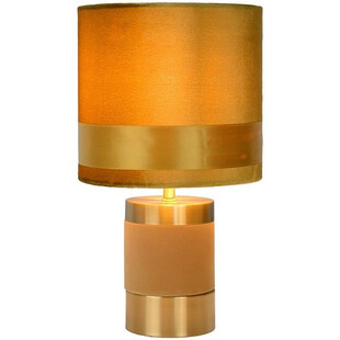 Lampa stołowa welurowa Frizzle żółta Lucide | Glamour