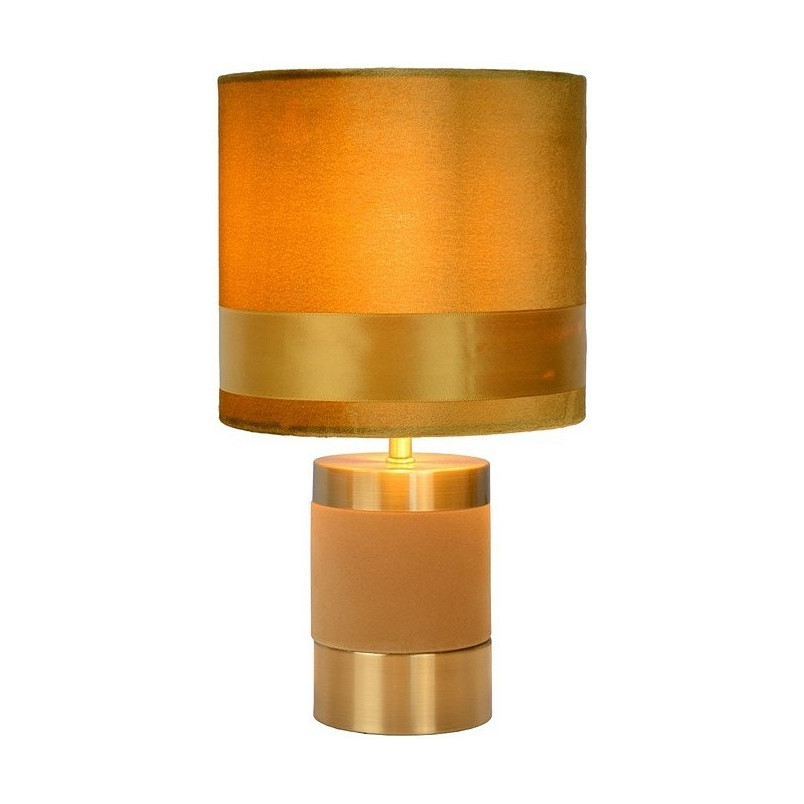 Lampa stołowa welurowa Frizzle żółta Lucide | Glamour