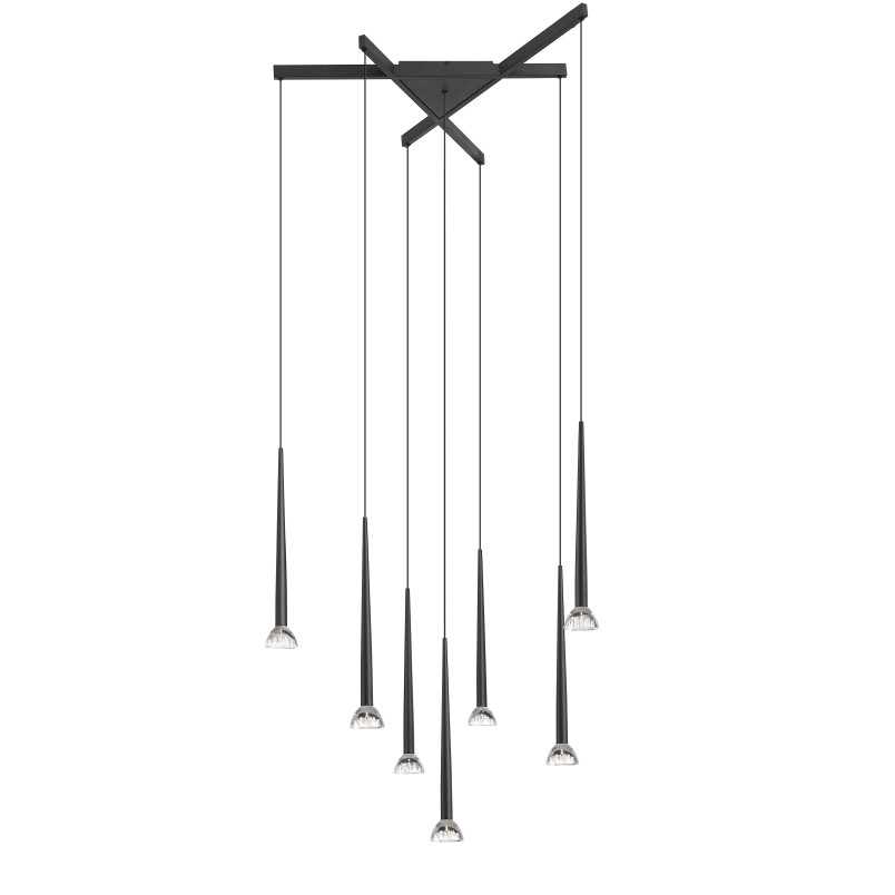 Lampa wisząca Boston ZumaLine | 7 punktów, czarny mat