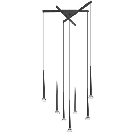 Lampa wisząca Boston ZumaLine | 7 punktów, czarny mat