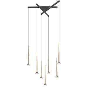Lampa wisząca ZumaLine Boston | 7 punktów, czarny/złoty
