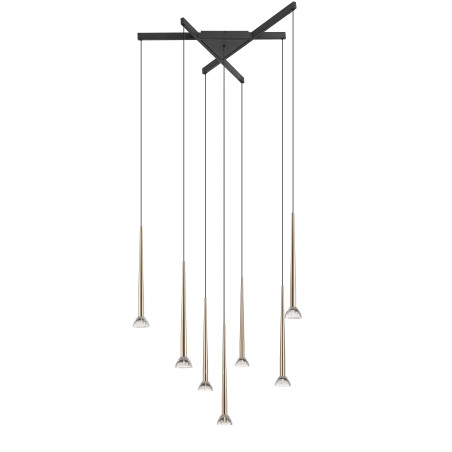 Lampa wisząca ZumaLine Boston | 7 punktów, czarny/złoty