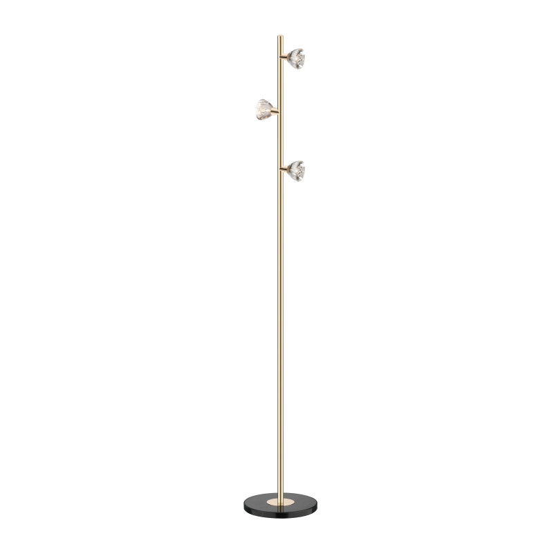 Lampa podłogowa Boston ZumaLine | 3 punkty, 160cm, Czarny/Złoto