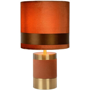 Lampa stołowa welurowa Frizzle brązowa | Lucide