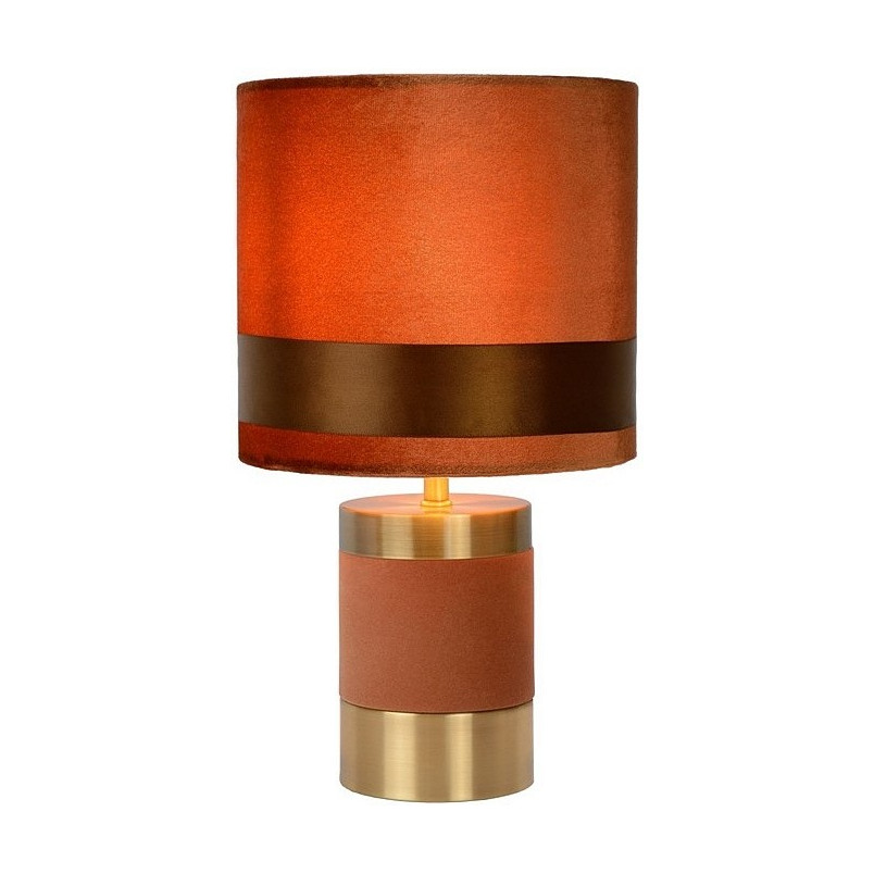 Lampa stołowa welurowa Frizzle brązowa | Lucide