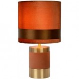 Lampa stołowa welurowa Frizzle brązowa | Lucide