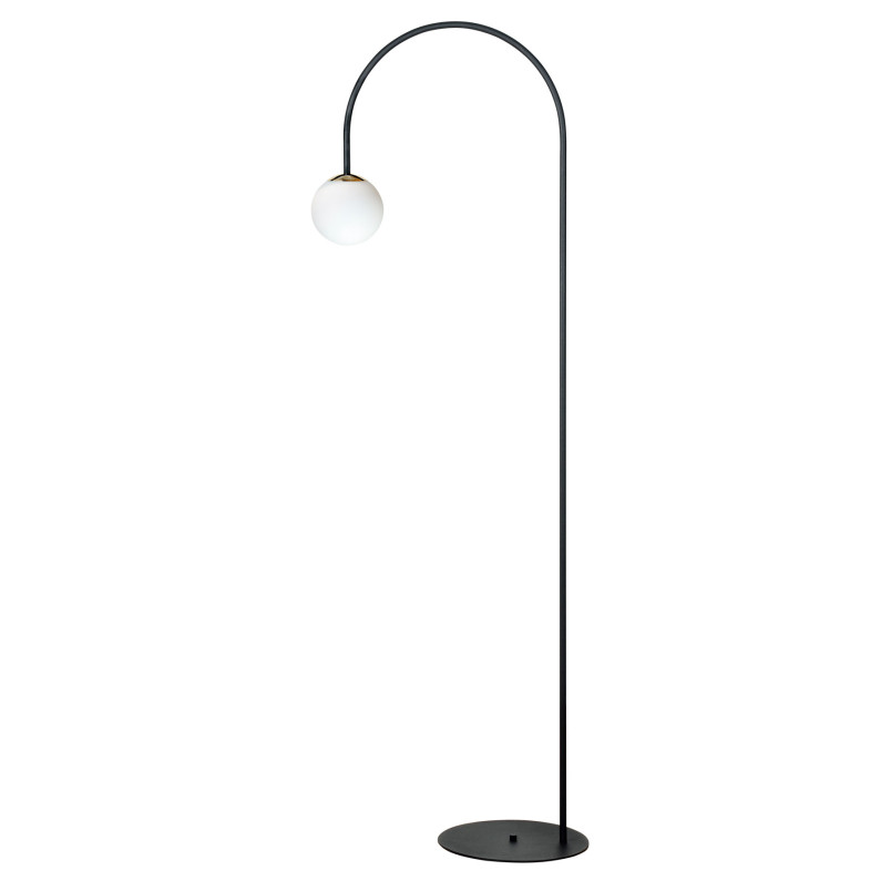 Lampa podłogowa łukowa Bow - ZumaLine | Czarna, szklana