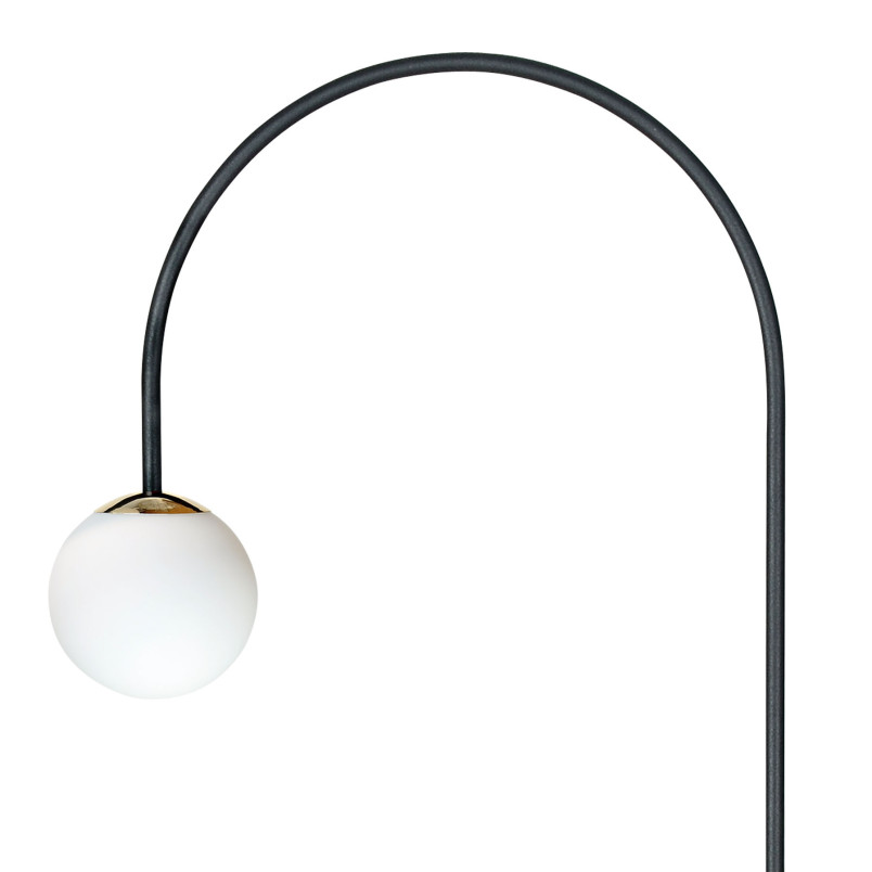 Lampa podłogowa łukowa Bow - ZumaLine | Czarna, szklana