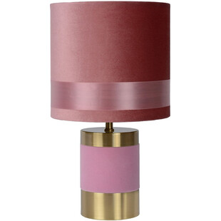 Lampa stołowa welurowa Frizzle - Różowa Lucide | Glamour