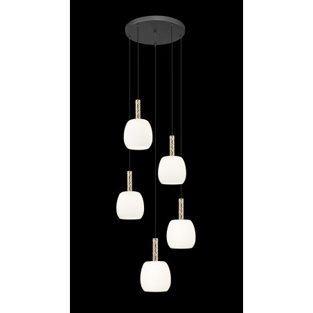 Lampa wisząca ZumaLine Calvo | 5 punktów, szkło, glamour