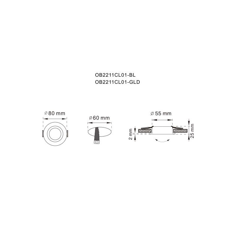 Downlight Finn ZumaLine - okrągły, złoty, 8cm | Oświetlenie