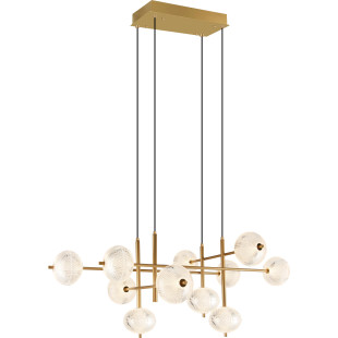 Lampa wisząca ZumaLine Galatea - złoty żyrandol z kulami LED
