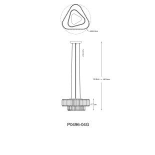 Lampa wisząca ZumaLine Helios - Kryształowa, Złota, 44cm