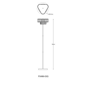 Lampa podłogowa ZumaLine Helios | Kryształowa, Glamour, Złota