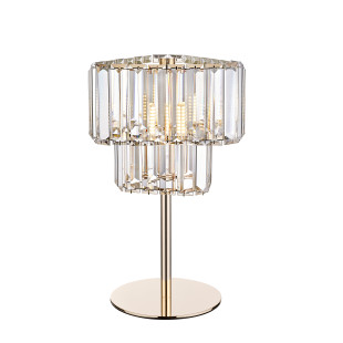 Lampa stołowa ZumaLine Helios | Kryształowa, Glamour, Złota
