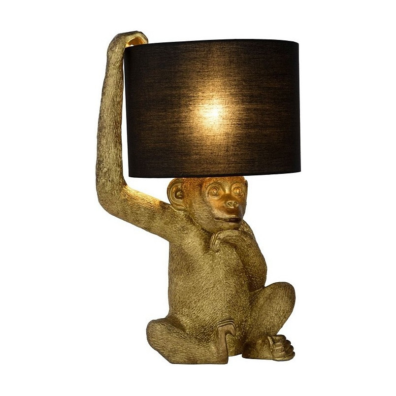 Lampa stołowa Małpka Gust | Lucide - Czarna, Art Deco