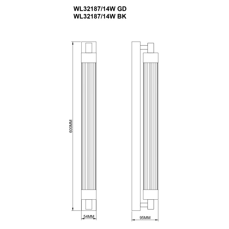 Kinkiet łazienkowy retro Kalia LED 60cm czarny - ZumaLine