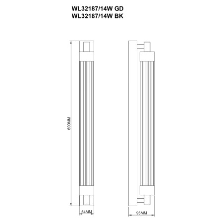 Kinkiet łazienkowy retro Kalia LED 60cm czarny - ZumaLine