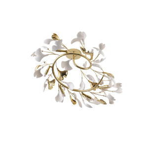 Plafon Leaf ZumaLine: Biało-złoty, ceramiczny - Elegancki design