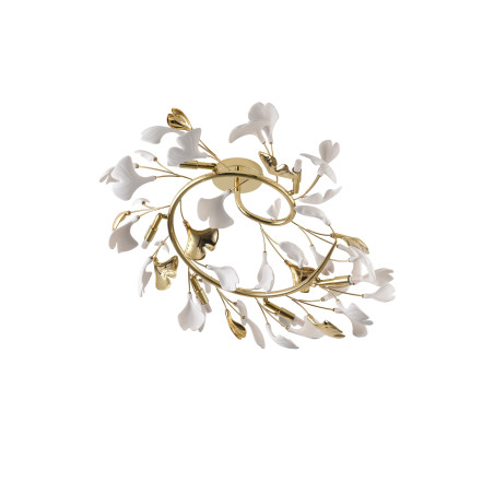 Plafon Leaf ZumaLine: Biało-złoty, ceramiczny - Elegancki design