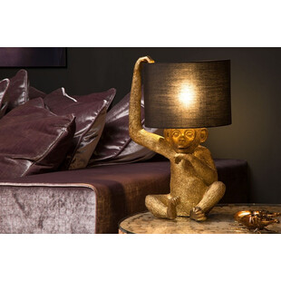 Lampa stołowa Małpka Gust | Lucide - Czarna, Art Deco